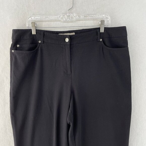 Croft & Barrow Pants Womens 18 Black Straight Leg High Rise Regular Fit Button - Picture 6 of 9